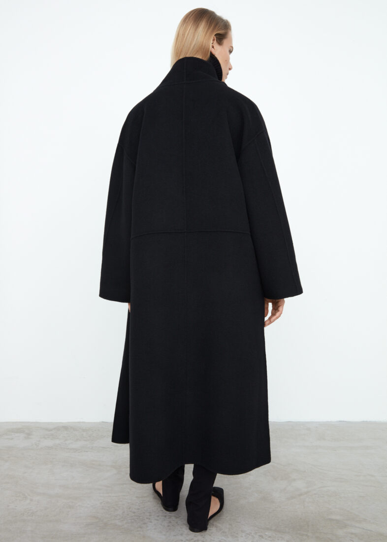 toteme black annecy coat