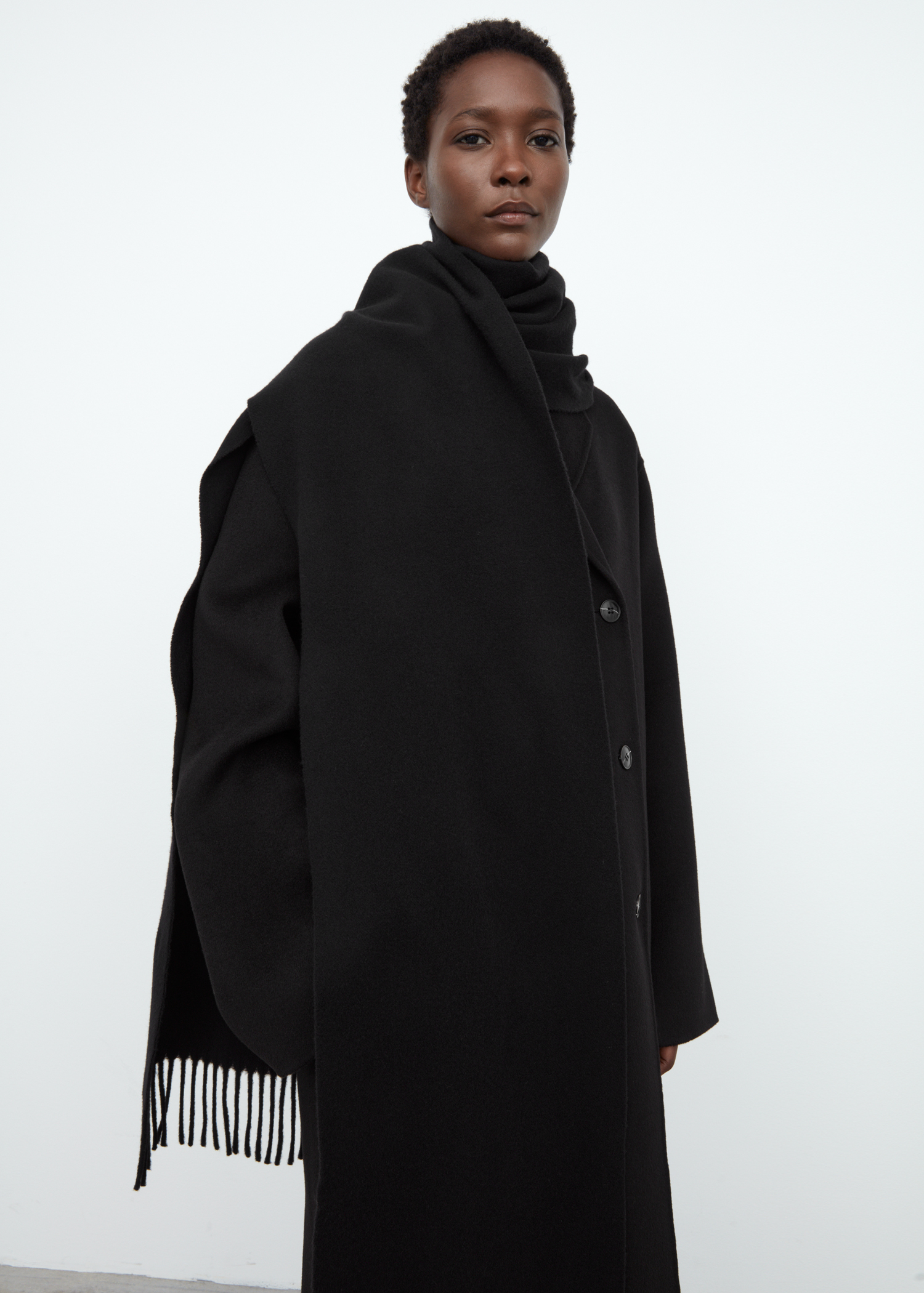 Long wool scarf black - TotÃªme