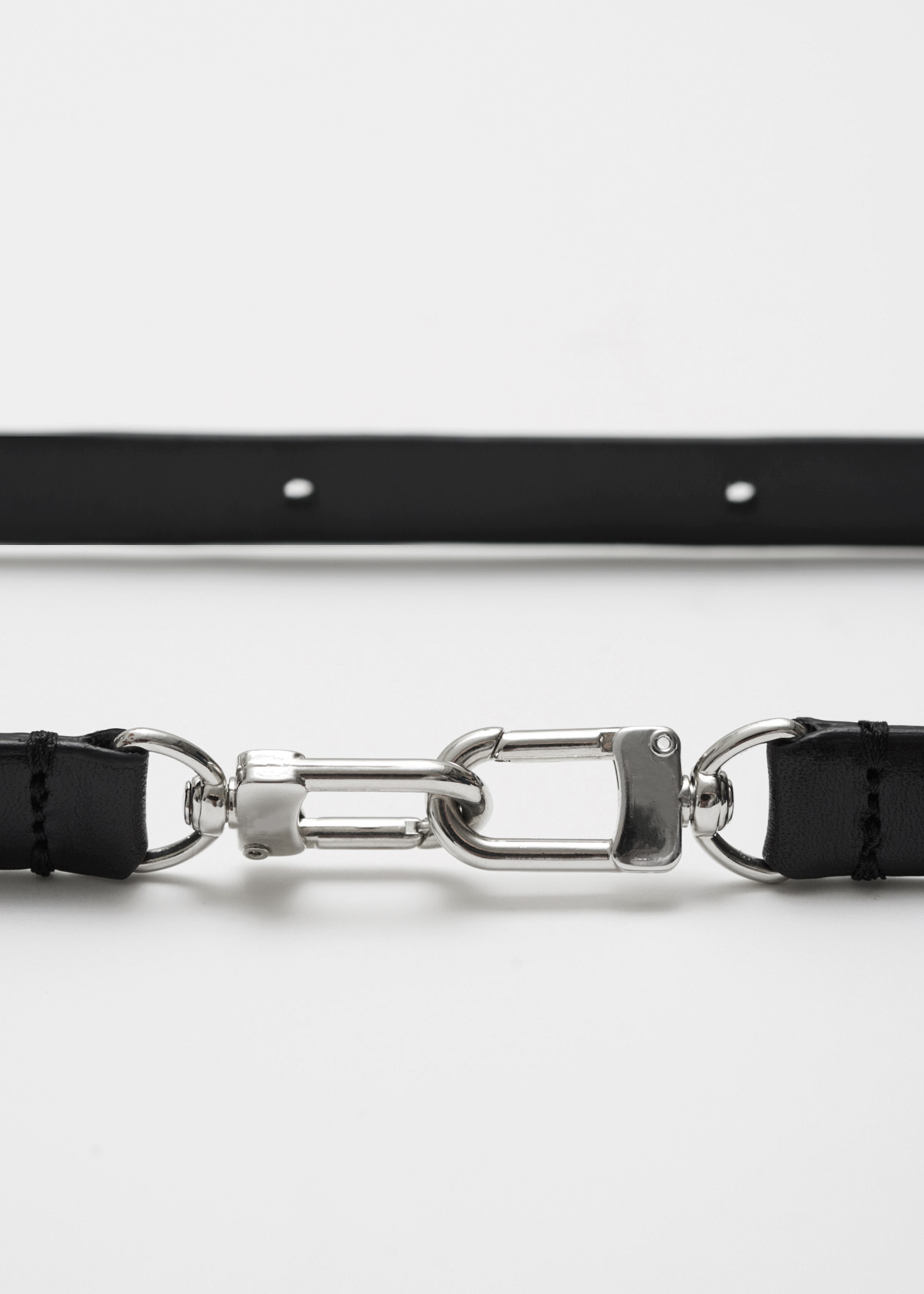 Double clasp leather belt black Totême
