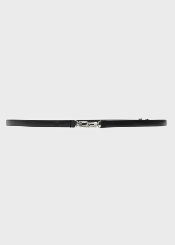 Double clasp leather belt black Totême