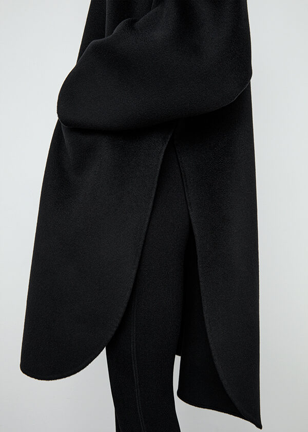 Wool cashmere pullover coat black - TotÃªme