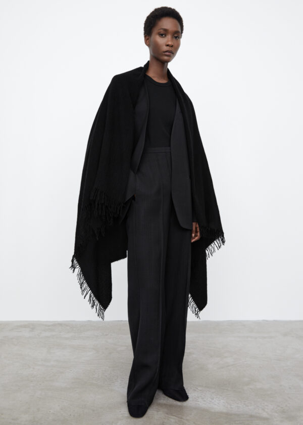 Cashmere blanket scarf black Totême